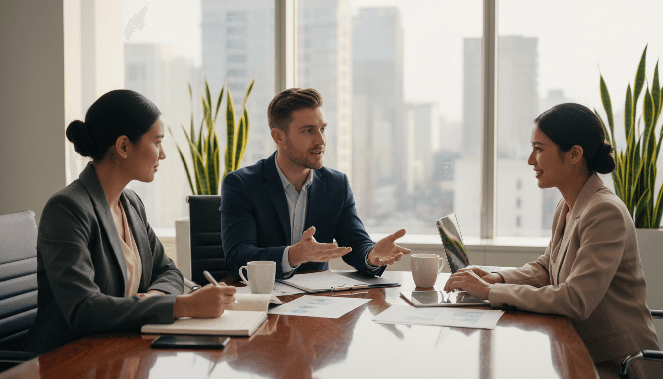 Professional reviewing financial documents in a modern Houston office